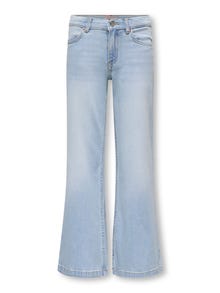 Jeans Ragazza Wide Leg Con Lavaggio Chiaro