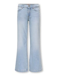 Jeans Ragazza Wide Leg Con Lavaggio Chiaro