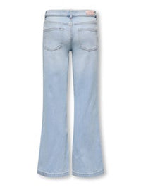 Jeans Ragazza Wide Leg Con Lavaggio Chiaro