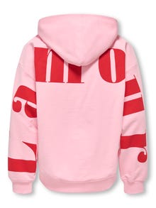 Felpa Rosa Con Cappuccio E Cuore