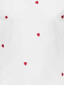 T-Shirt Bianca Con Cuoricini