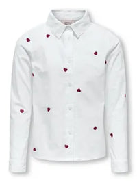Camicia Manica Lunga Da Ragazza Con Cuoricini
