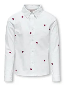 Camicia Manica Lunga Da Ragazza Con Cuoricini