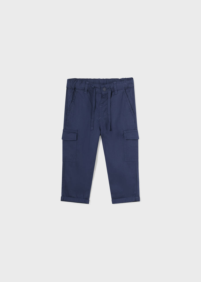 Pantalone Cargo Slim Azzurro