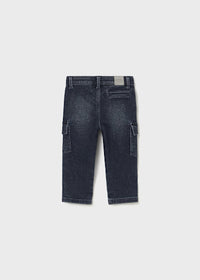 Pantalone Soft Denim Cargo Blue Black