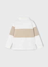 Polo Manica Lunga Color Block Panna