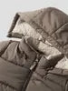 Giacca Imbottita Con Cappuccio E Interno In Teddy Marron