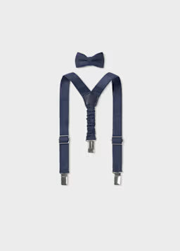 Completo Bretelle E Papillon Blu