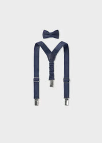 Completo Bretelle E Papillon Blu