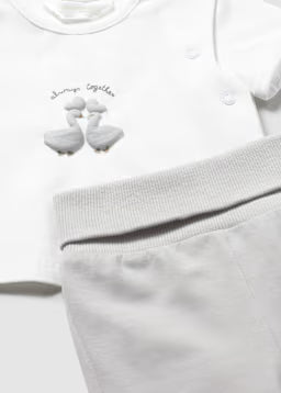 Set 3 Pezzi Cardigan T-Shirt E Pantaloni Grigio
