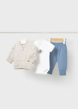 Set 3 Pezzi Neonato Elefantino Azzurro