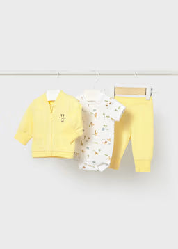 Set 3 Pezzi Neonato Giraffa Giallo