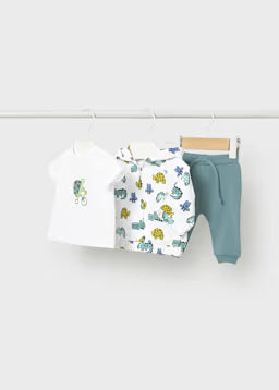 Set 3 Pezzi Felpa Con Zip T-Shirt E Joggers