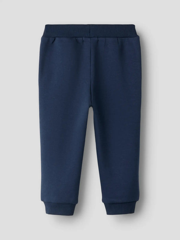 Pantaloni In Felpa Blu Stampa Leoncino