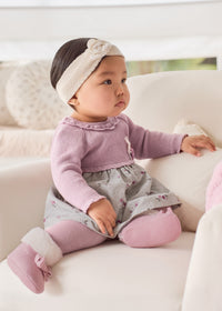 Vestito Combinato Tricot Violet