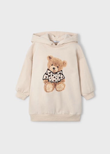 Vestito Felpa Cappuccio Sabbia