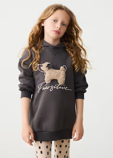 Vestito Felpa Cappuccio Carbone