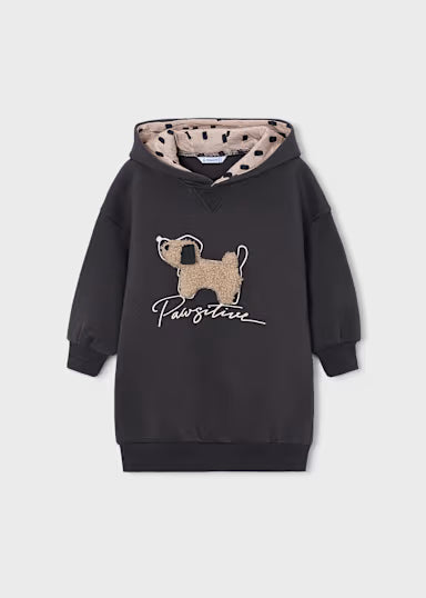 Vestito Felpa Cappuccio Carbone
