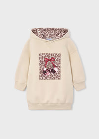 Vestito Felpa Cappuccio Panna