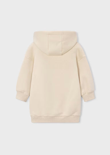 Vestito Felpa Cappuccio Panna