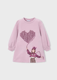Vestito Felpa Cuore Rosa