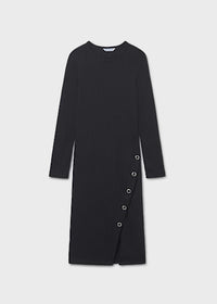 Vestito Midi Costine Nero