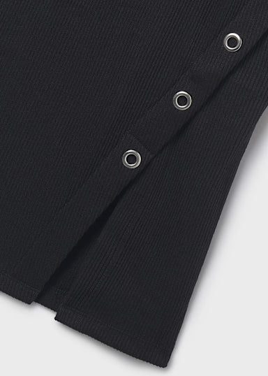 Vestito Midi Costine Nero