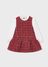 Vestito Quadri Combinato Rosso