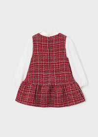 Vestito Quadri Combinato Rosso
