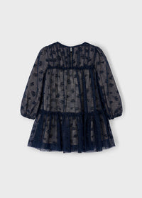 Vestito Tulle Fantasia Marino