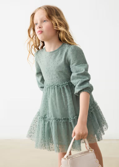 Vestito Tulle Fantasia Verde