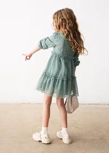 Vestito Tulle Fantasia Verde