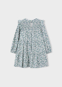 Vestito Velluto Stampato Salvia