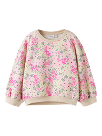 Felpa Bambina Beige Blooming Pink