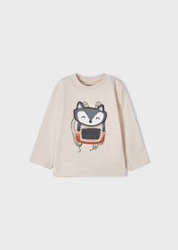 Maglietta Manica Lunga Play Zaino Beige