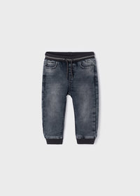 Pantalone Jogger Soft Denim Grigio