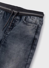 Pantalone Jogger Soft Denim Grigio