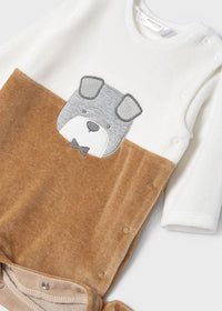 Tutina Combinato Con Cagnolino Marrone