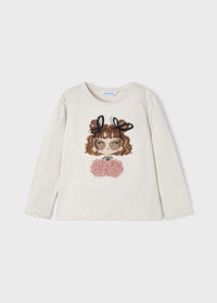Shirt Manica Lunga Con Bimba Rosa