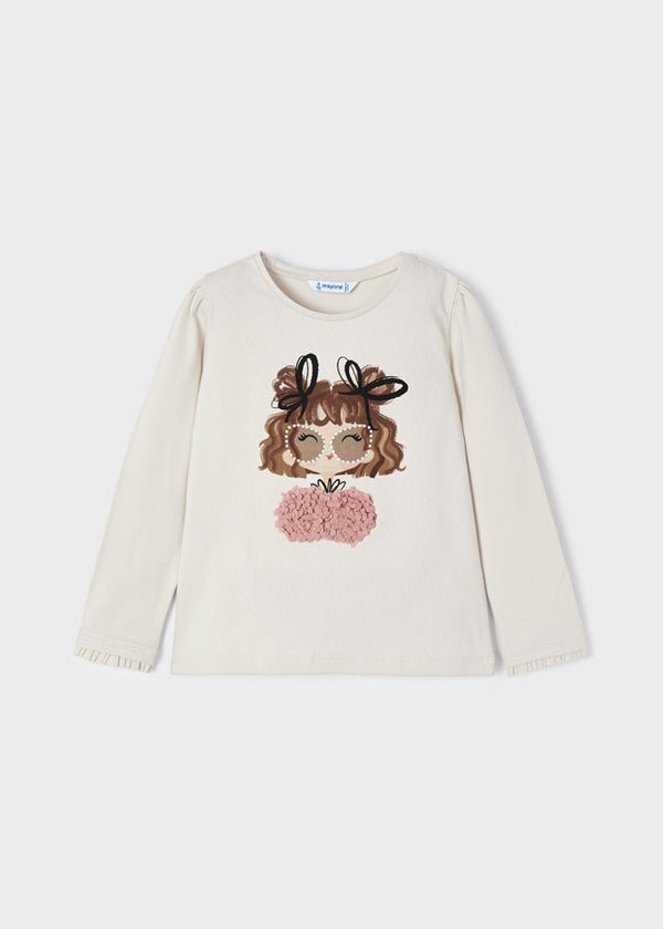 Shirt Manica Lunga Con Bimba Rosa
