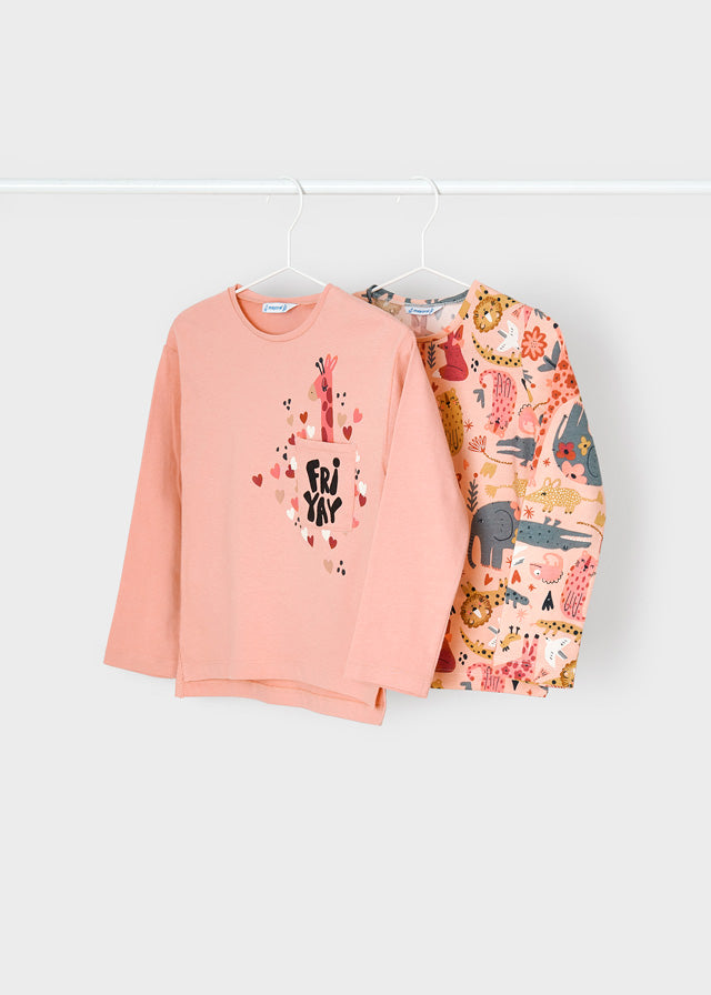 Set 2 Maglie Manica Lunga Rosa