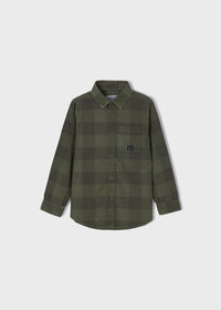 Camicia Manica Lunga Quadri Verde