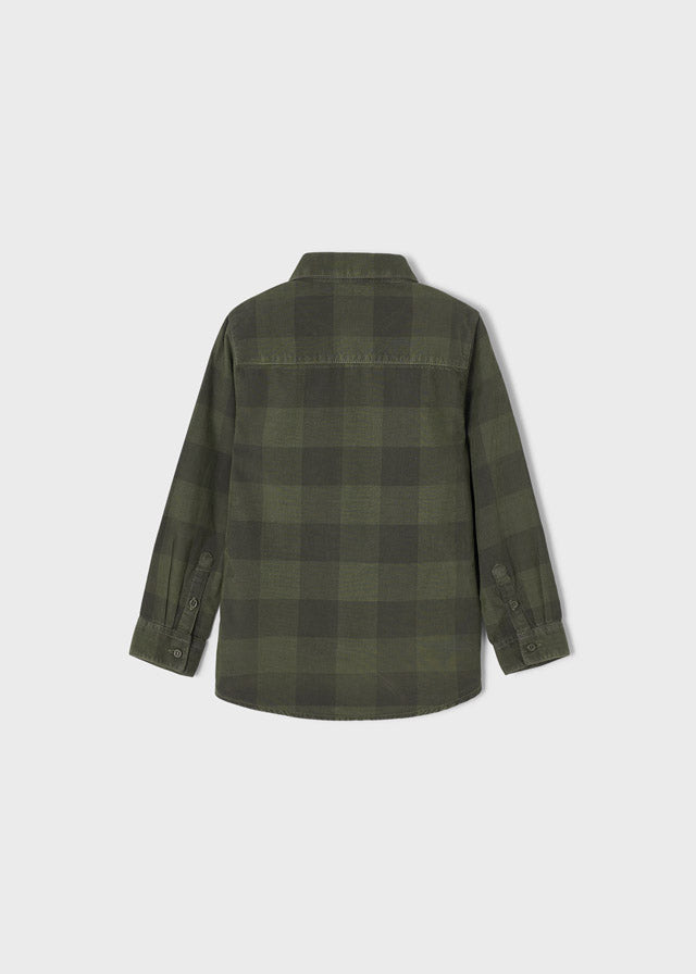 Camicia Manica Lunga Quadri Verde
