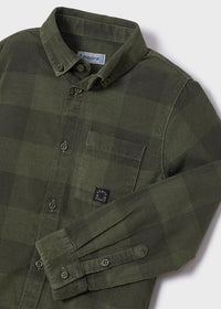Camicia Manica Lunga Quadri Verde