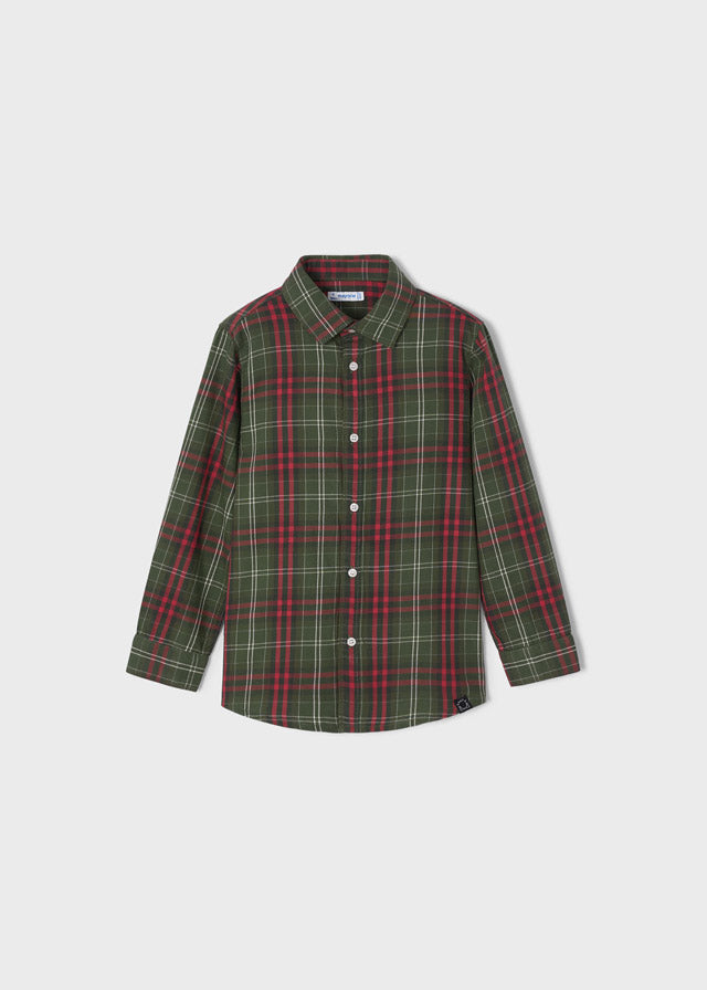 Camicia Manica Lunga Quadri Blu