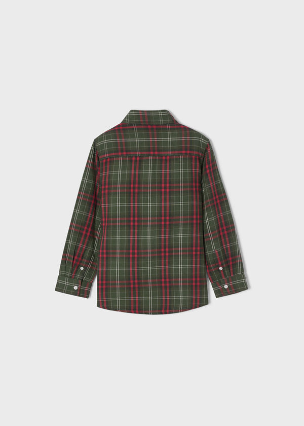 Camicia Manica Lunga Quadri Blu