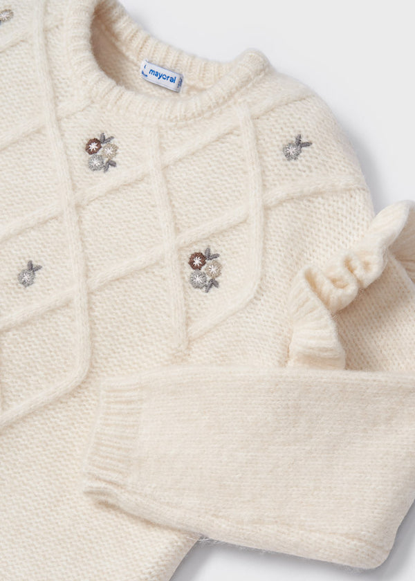 Maglioncino Jersey Ricamato Beige