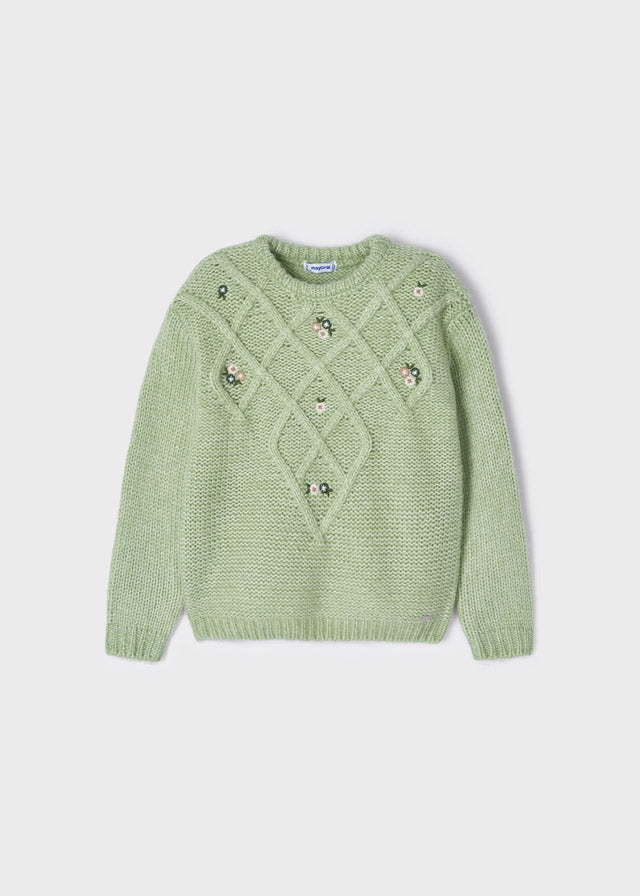 Maglioncino Jersey Ricamato Verde