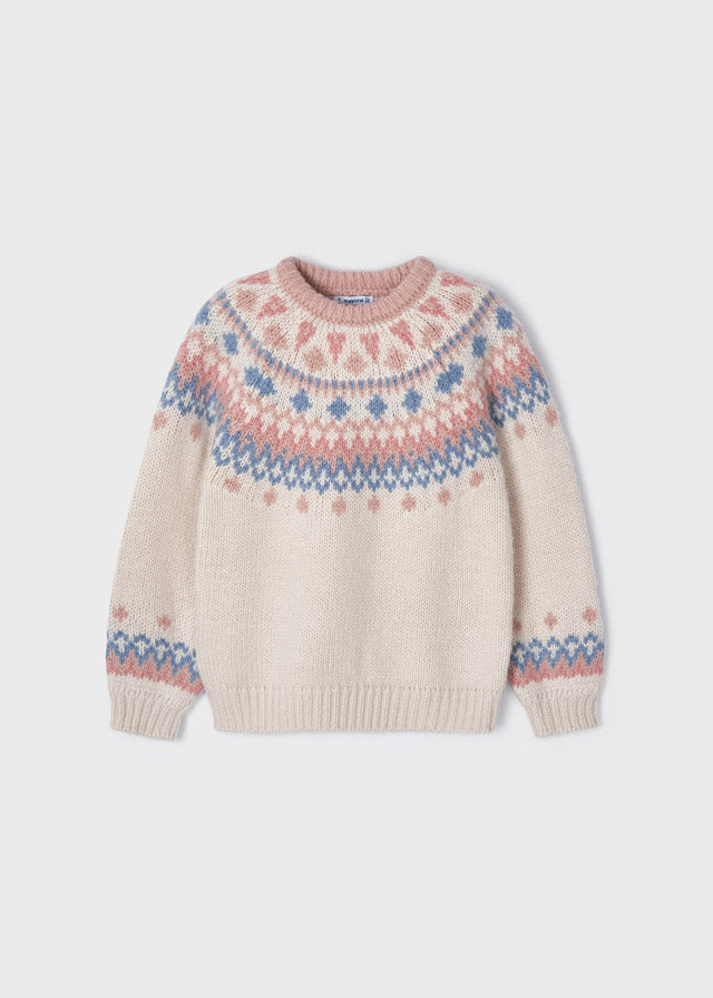 Maglioncino Jersey Jacquard Beige