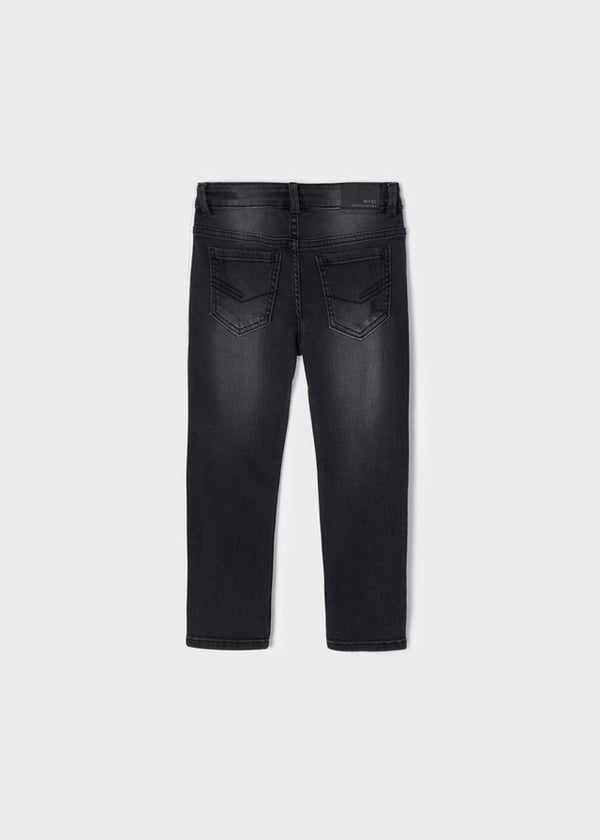 Pantalone Denim Rotto Straigh Nero